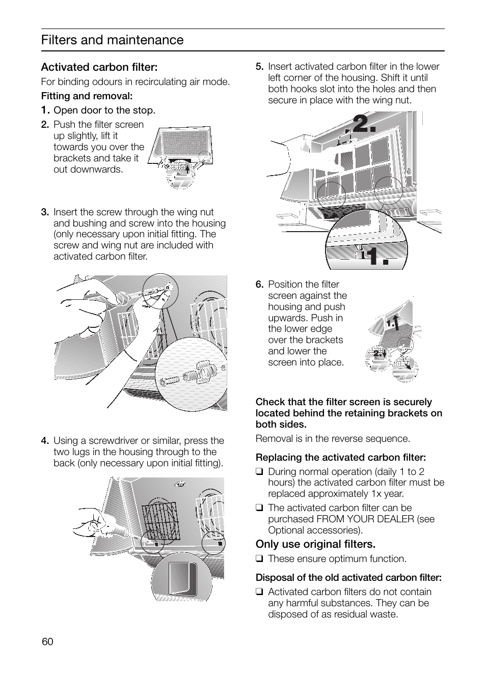 Filters and maintenance | Neff D2664X0 User Manual | Page 60 / 96