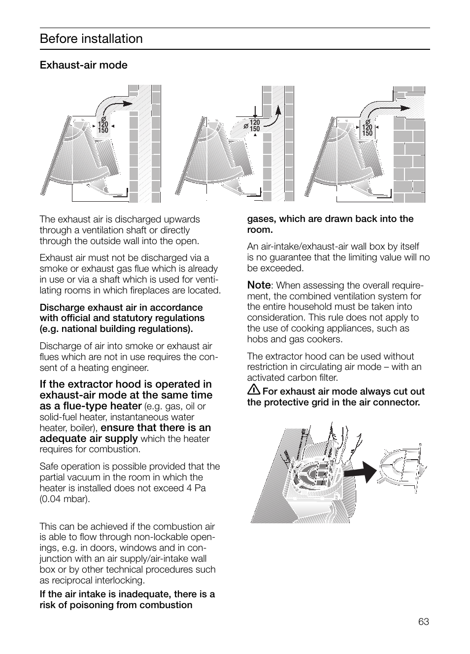 Before installation | Neff D2664X0 User Manual | Page 63 / 96