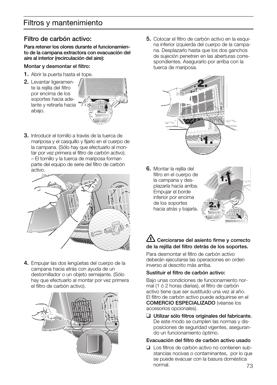 Filtros y mantenimiento | Neff D2664X0 User Manual | Page 73 / 96