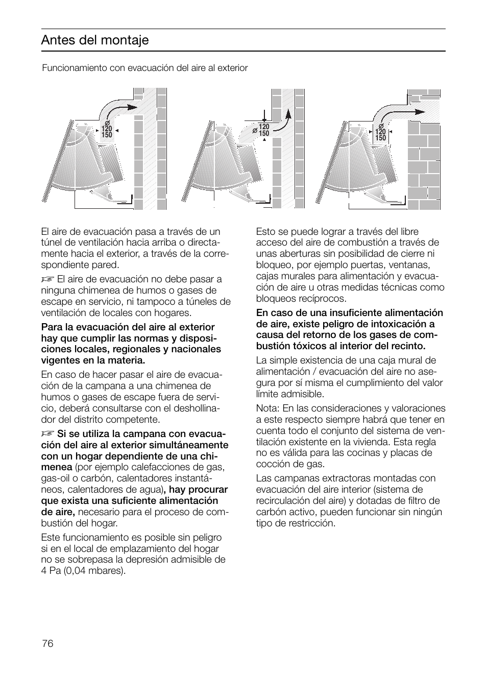 Antes del montaje | Neff D2664X0 User Manual | Page 76 / 96