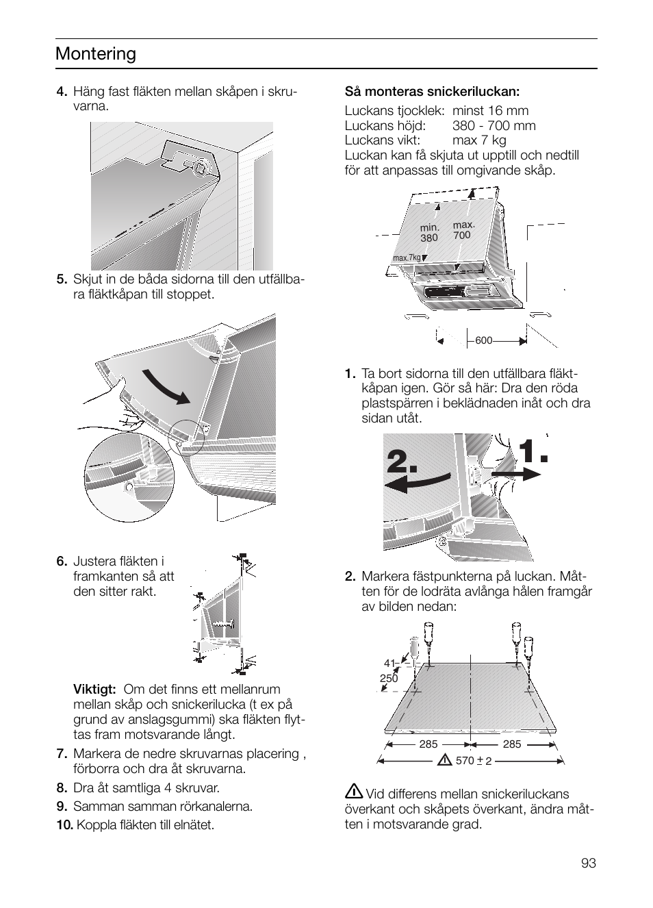 Montering | Neff D2664X0 User Manual | Page 93 / 96