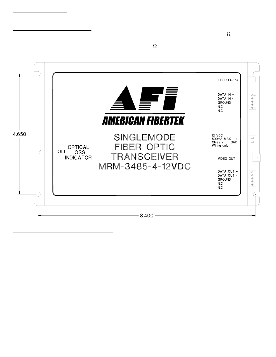 American Fibertek MRM-3485-4-12VDC User Manual | Page 3 / 4