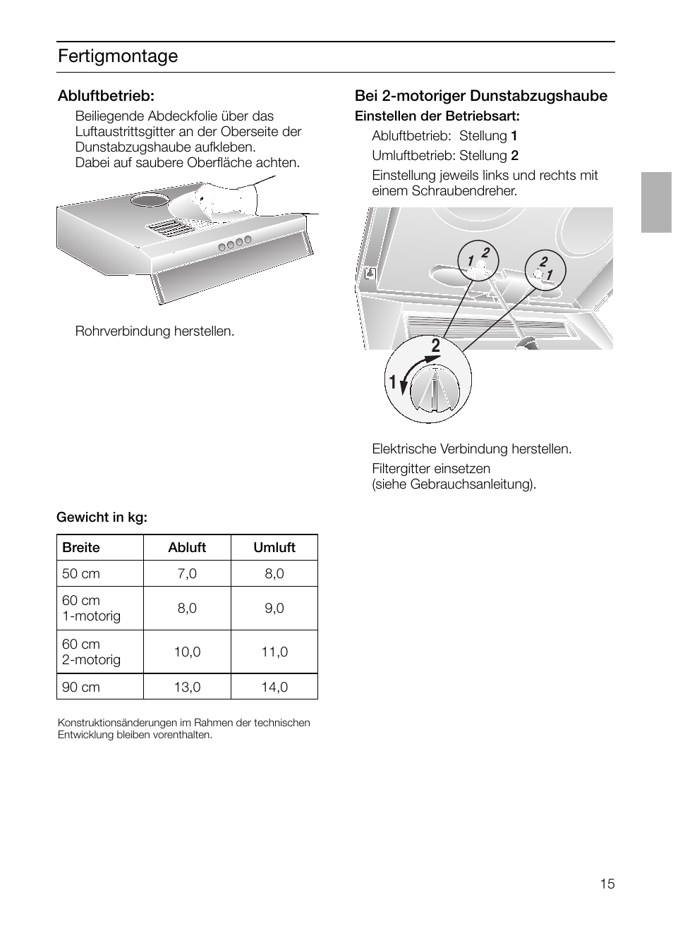 Fertigmontage | Neff D1654W0 User Manual | Page 15 / 84