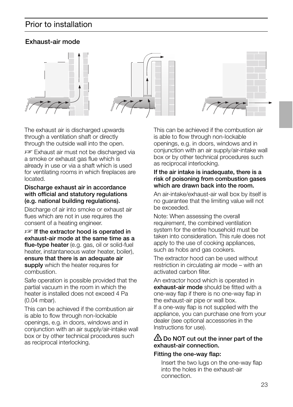 Prior to installation | Neff D1654W0 User Manual | Page 23 / 84