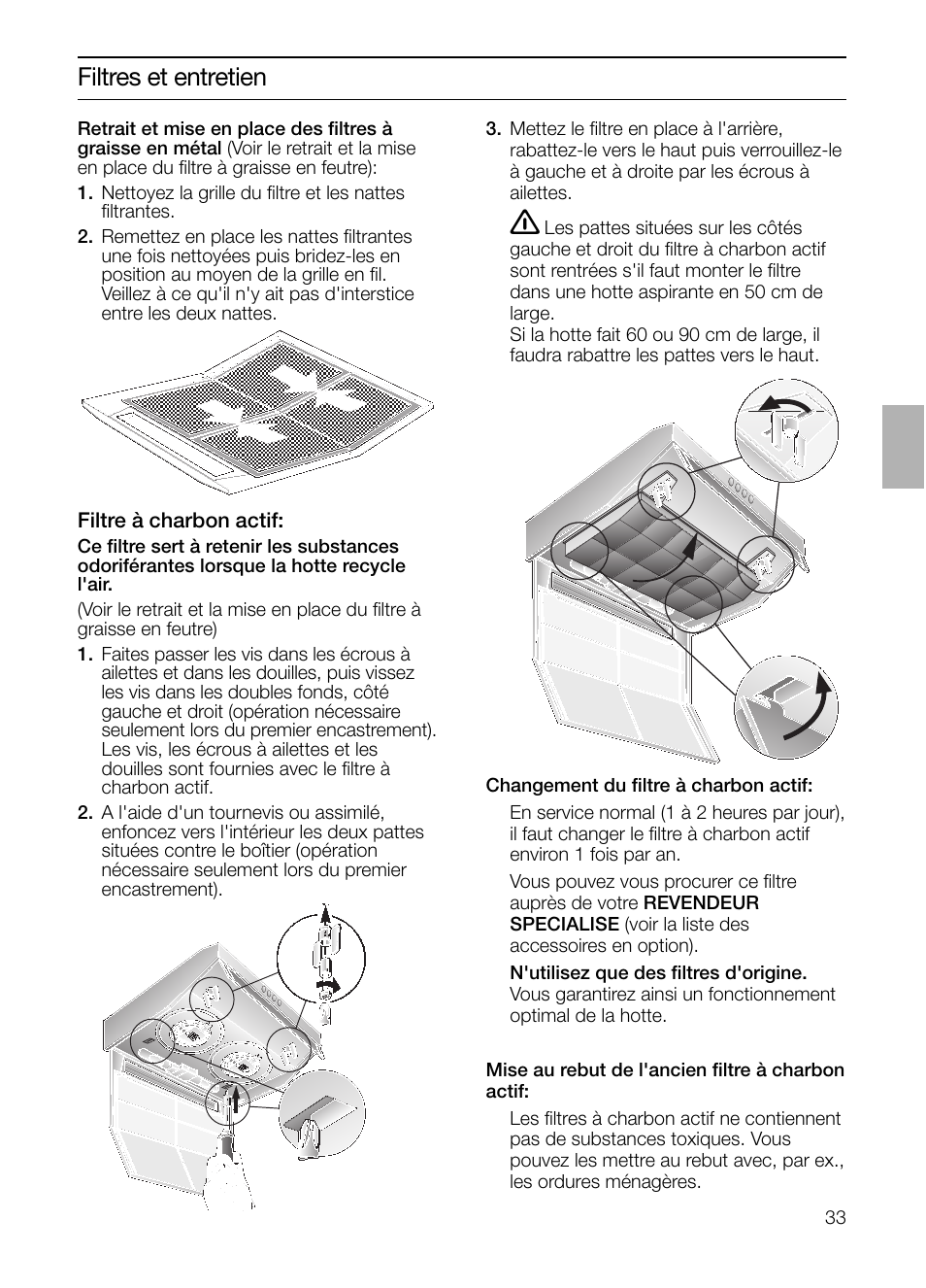 Filtres et entretien | Neff D1654W0 User Manual | Page 33 / 84