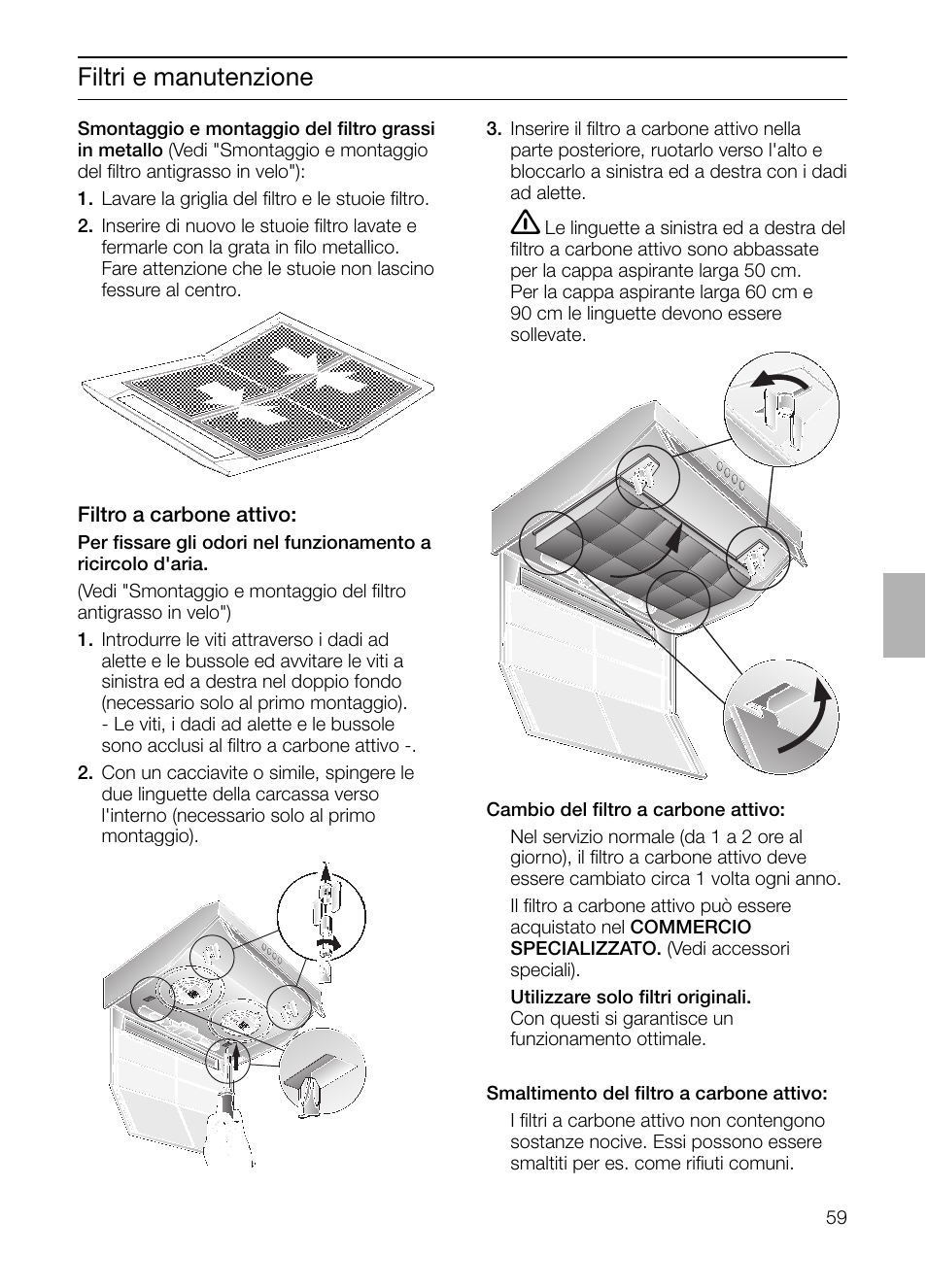 Filtri e manutenzione | Neff D1654W0 User Manual | Page 59 / 84