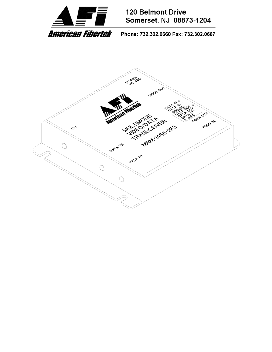 American Fibertek MRM-1485-2F8 User Manual | 8 pages