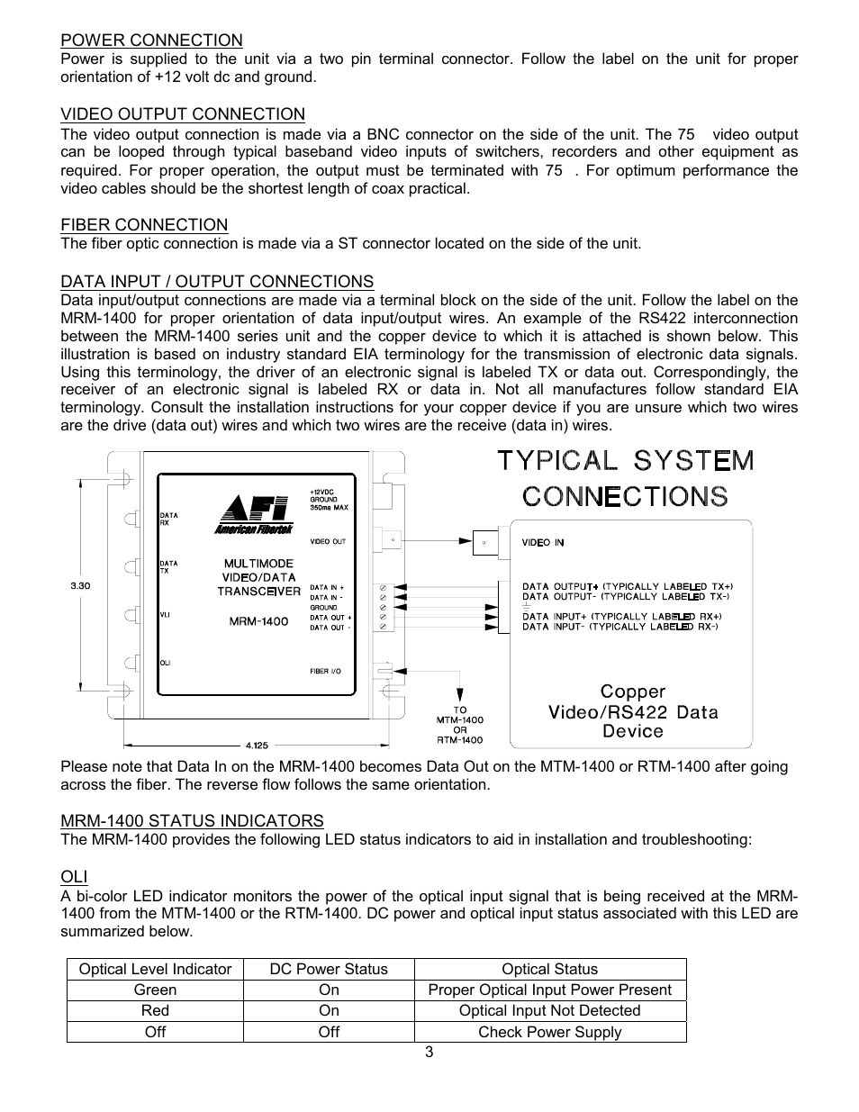 American Fibertek MRM-1400 User Manual | Page 3 / 4