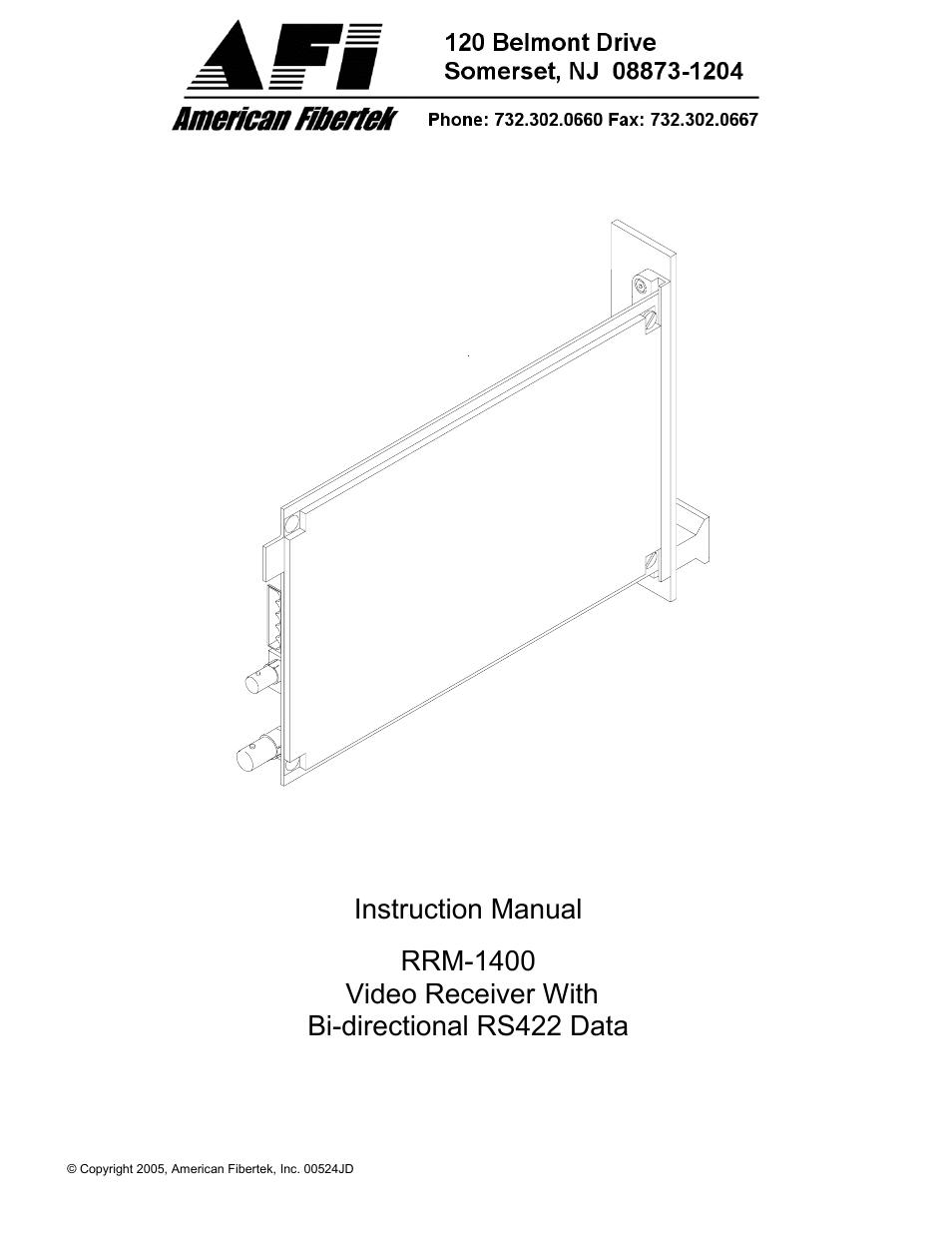 American Fibertek RRM-1400 User Manual | 4 pages