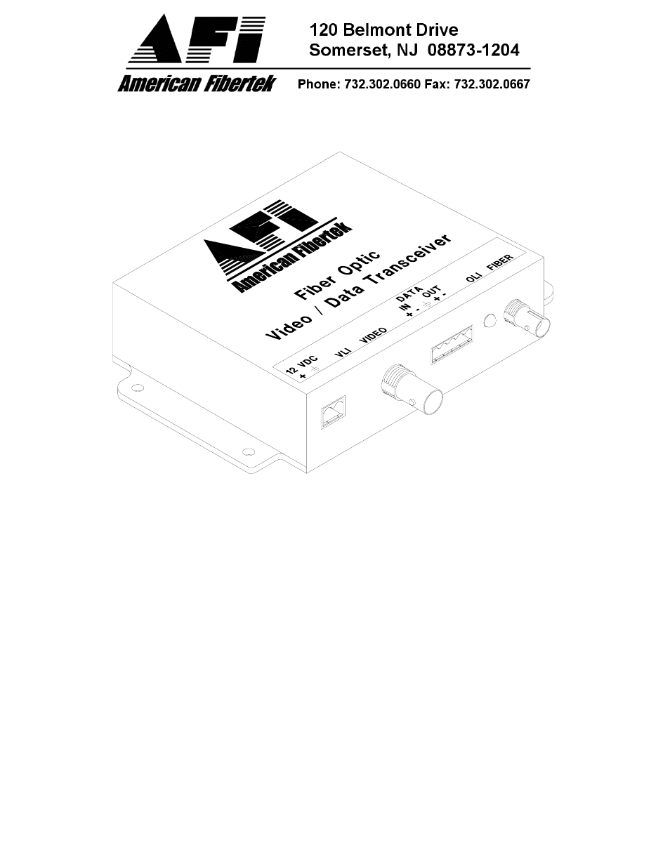 American Fibertek MRM-1200B User Manual | 4 pages