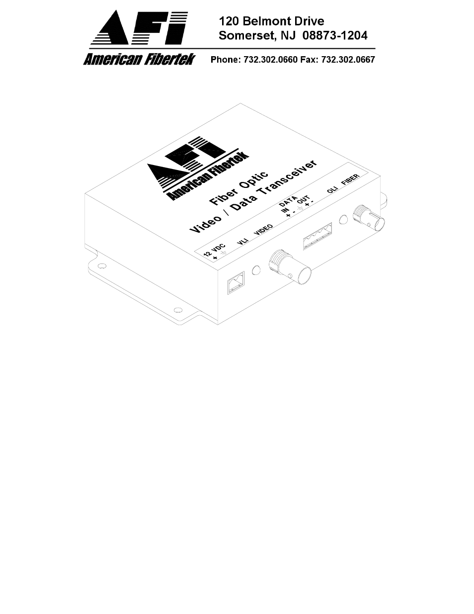 American Fibertek MTM-1200B User Manual | 4 pages