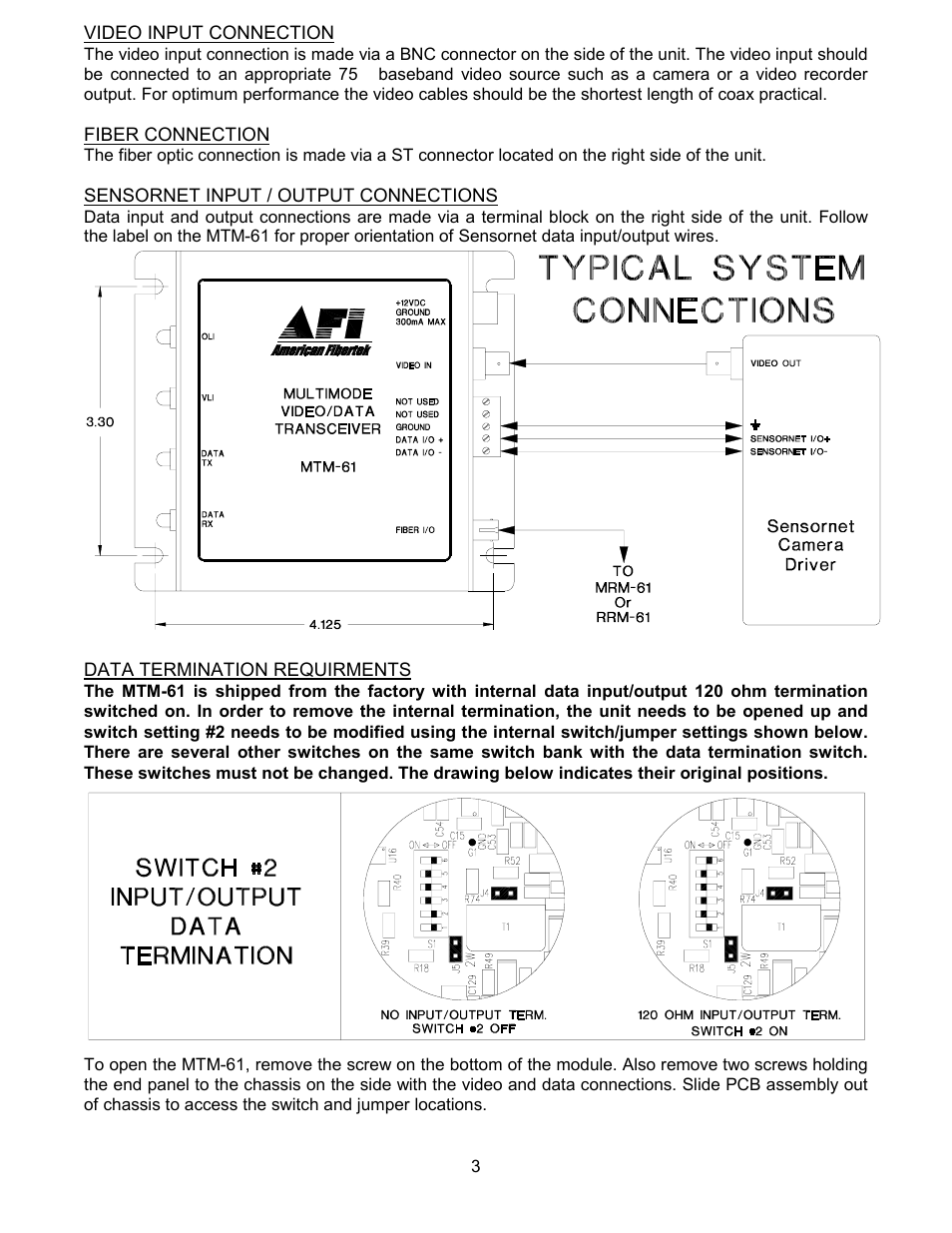 American Fibertek MTM-61 User Manual | Page 3 / 4