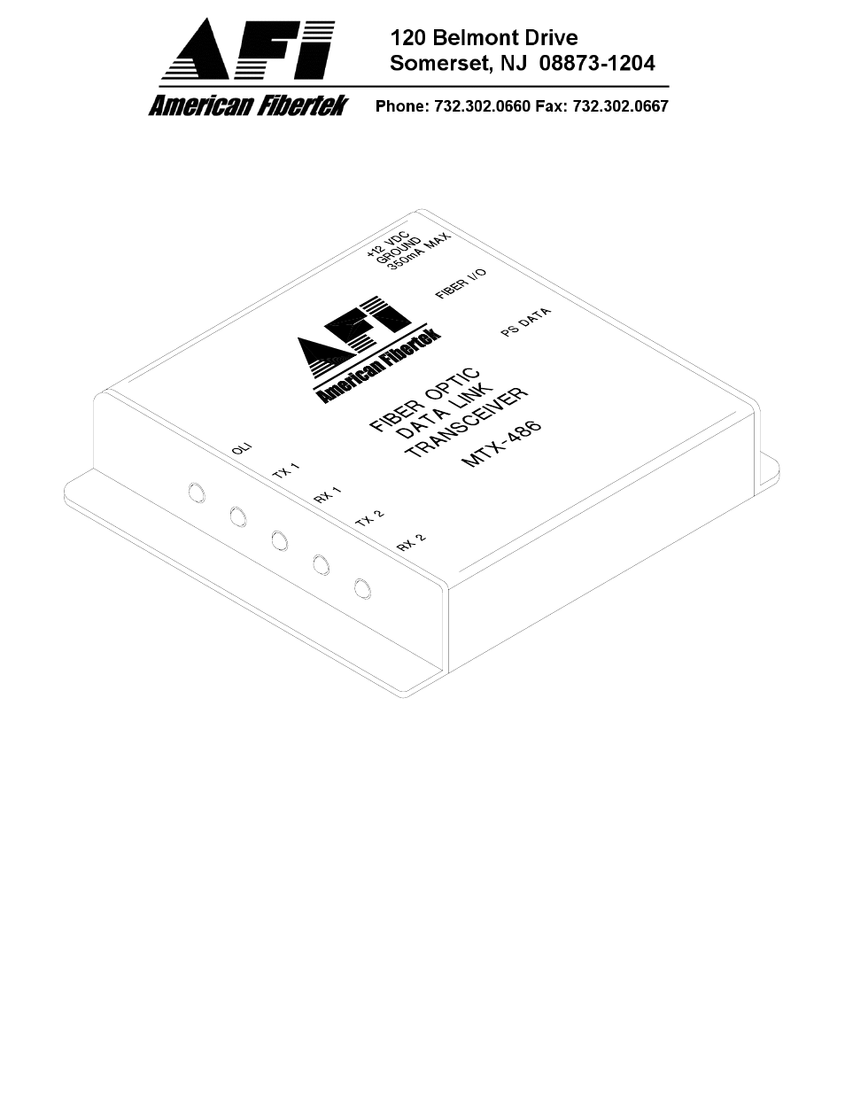 American Fibertek MTX-486 User Manual | 4 pages