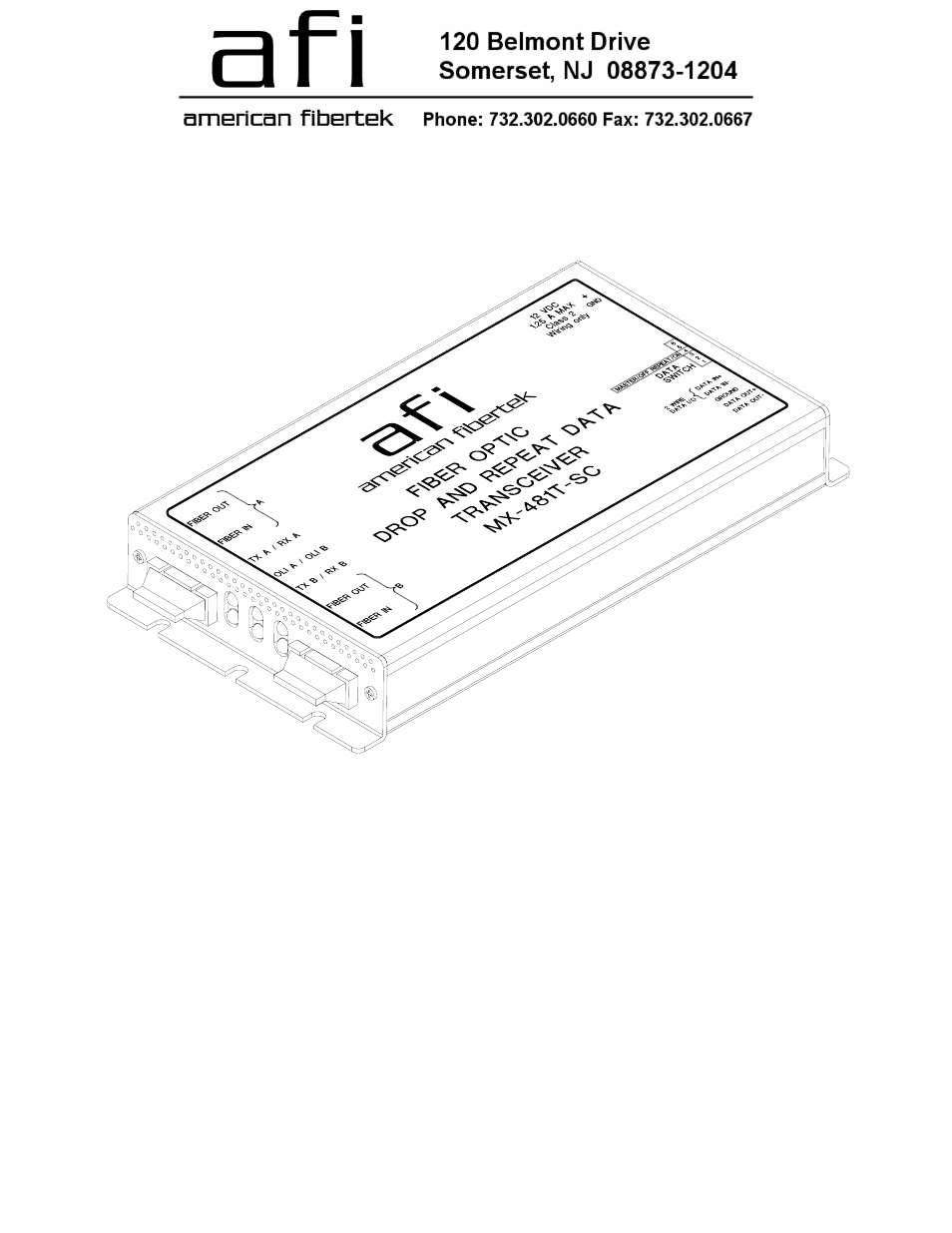 American Fibertek MX-481T-SC User Manual | 8 pages