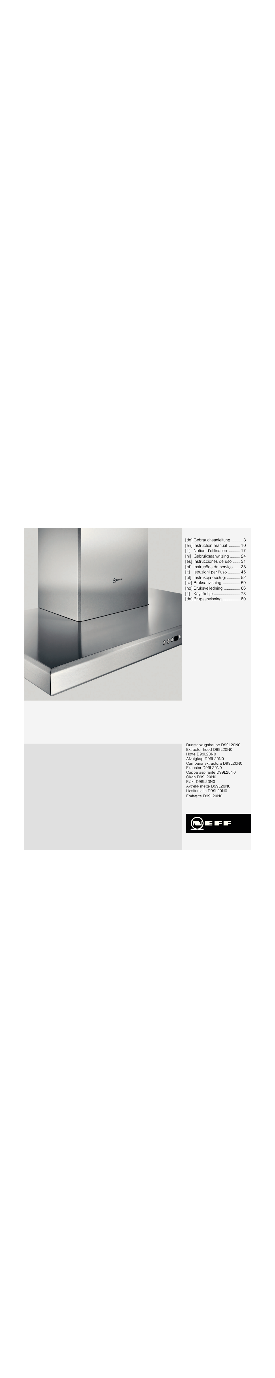 Neff D99L20N0 User Manual | 88 pages