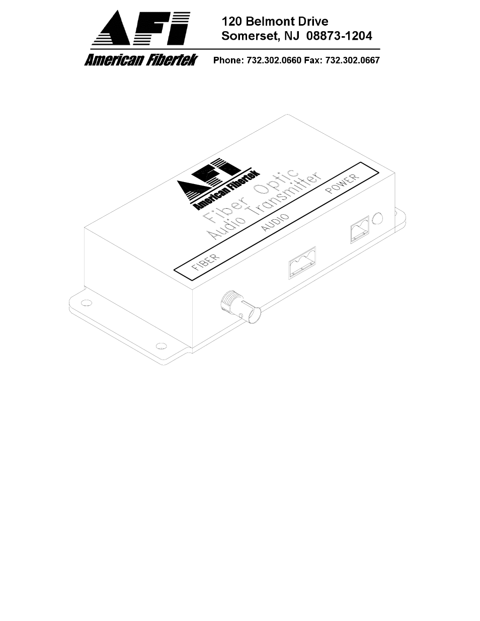 American Fibertek MT-05B User Manual | 4 pages