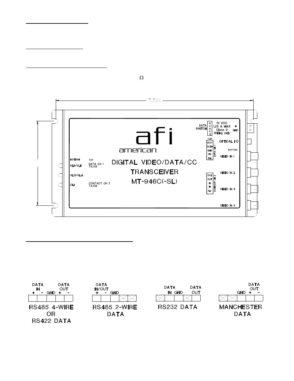 Af i, American | American Fibertek MT-946C-SL User Manual | Page 4 / 8