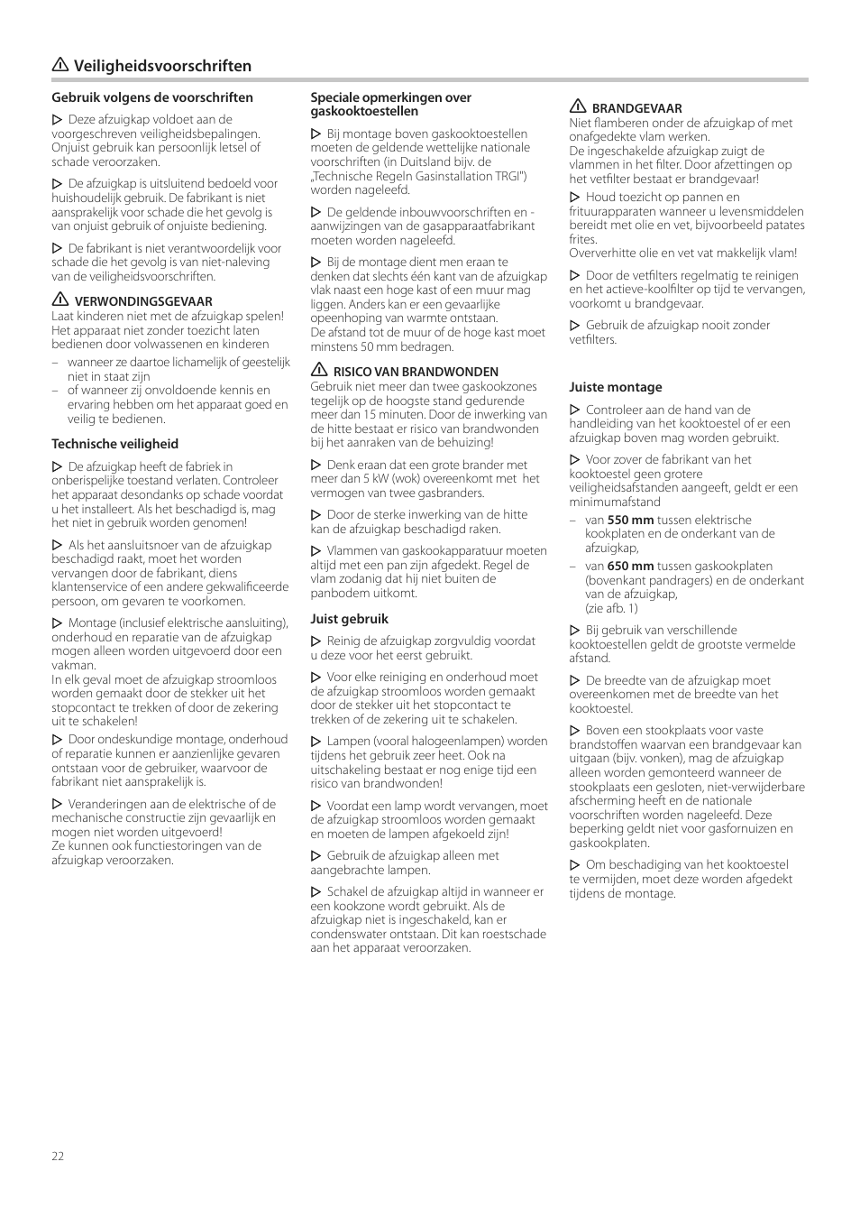 Veiligheidsvoorschriften | Neff D99L11N0 User Manual | Page 22 / 52