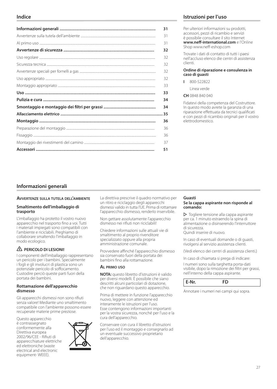Neff D99L11N0 User Manual | Page 27 / 52
