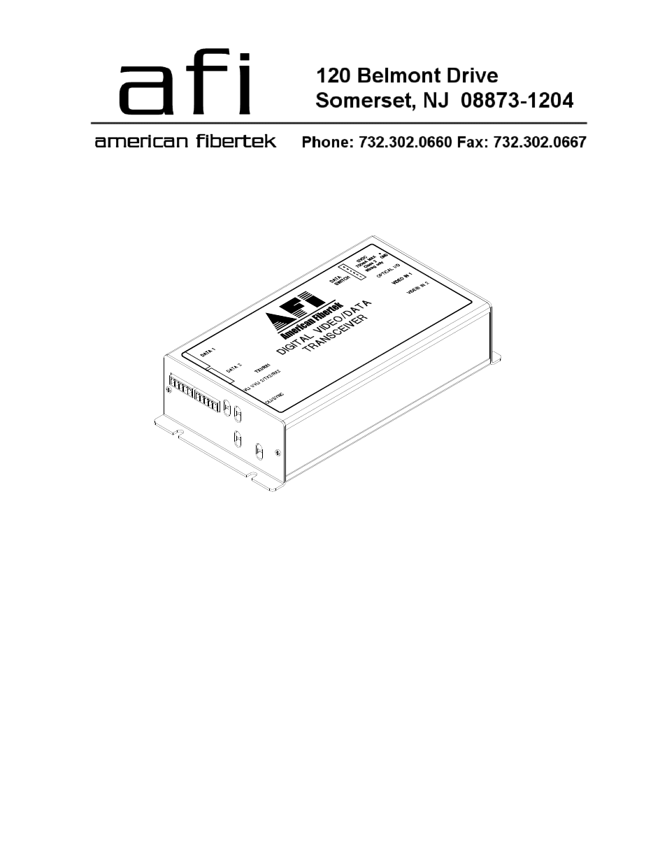 American Fibertek MT-926C User Manual | 8 pages