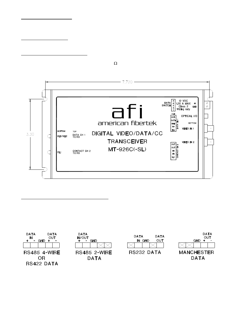 Af i, American fibertek | American Fibertek MT-926C User Manual | Page 4 / 8