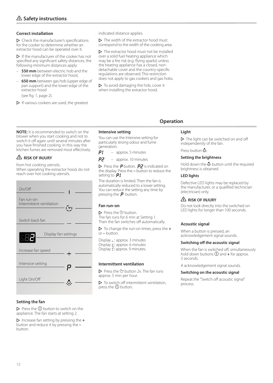 Safety instructions operation | Neff D99L10N0 User Manual | Page 12 / 52