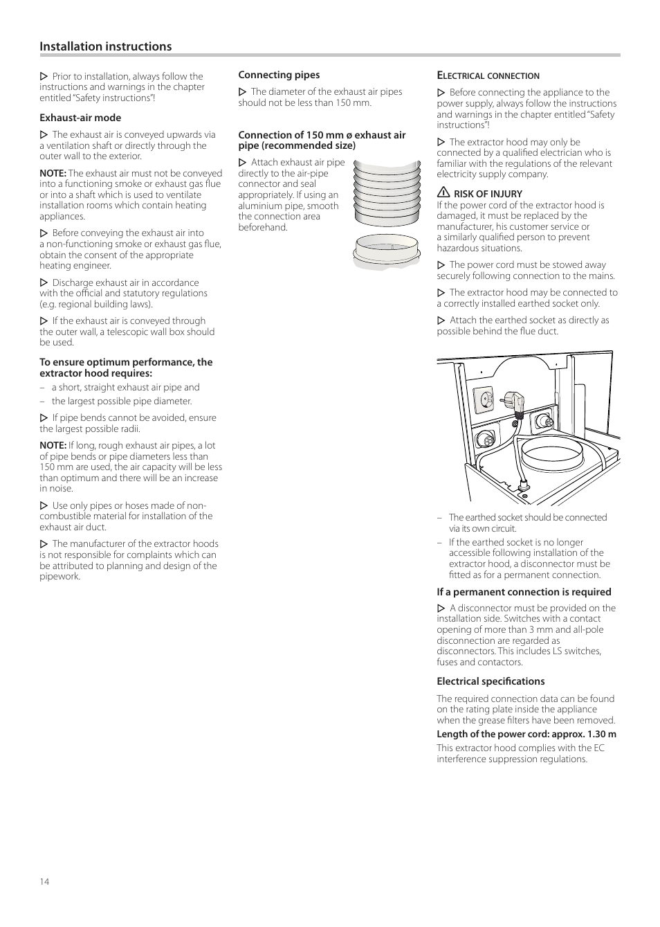 Installation instructions | Neff D99L10N0 User Manual | Page 14 / 52