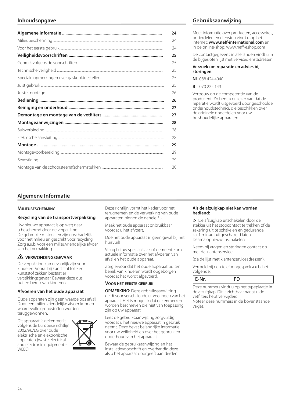 Neff D99L10N0 User Manual | Page 24 / 52