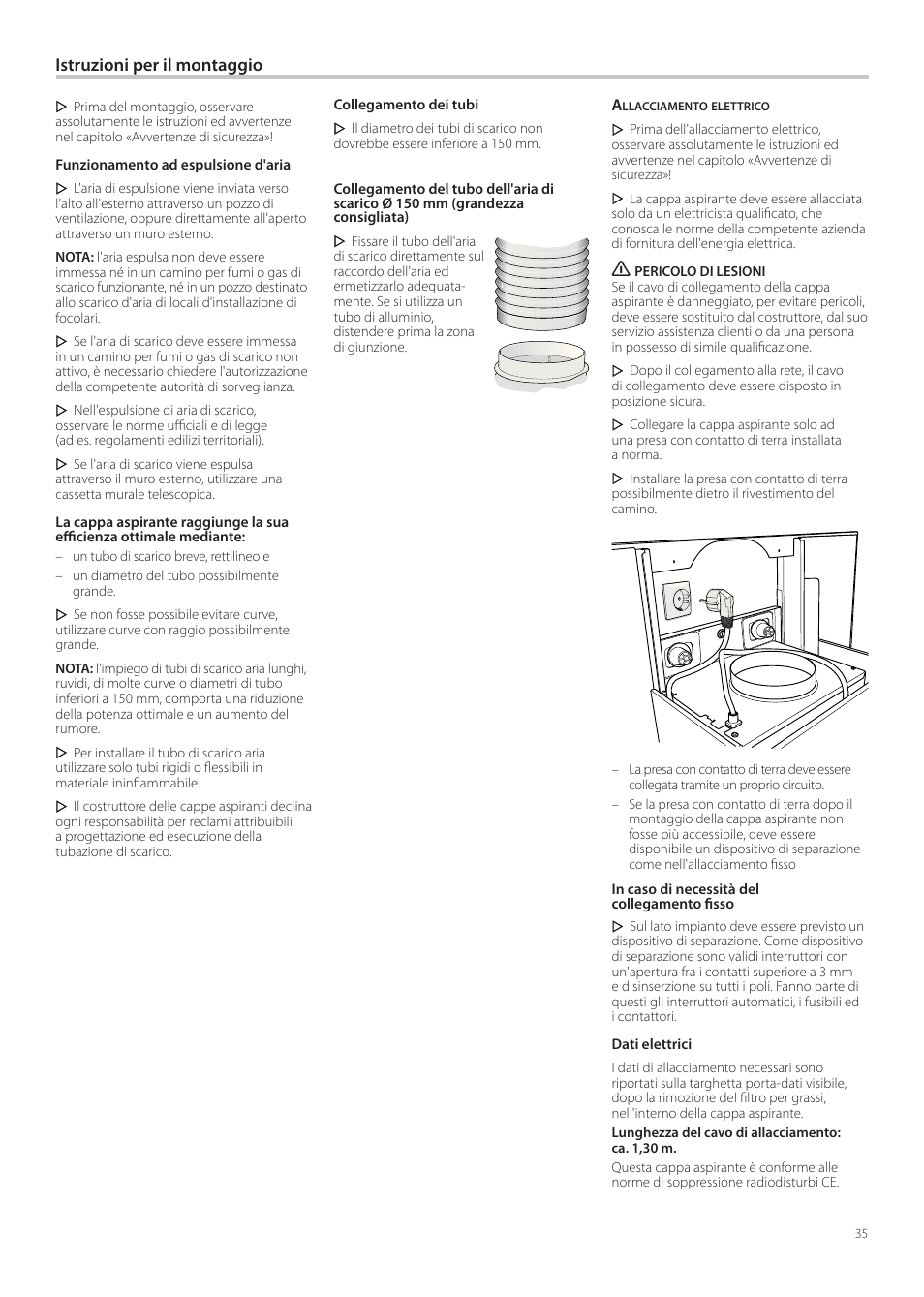 Istruzioni per il montaggio | Neff D99L10N0 User Manual | Page 35 / 52