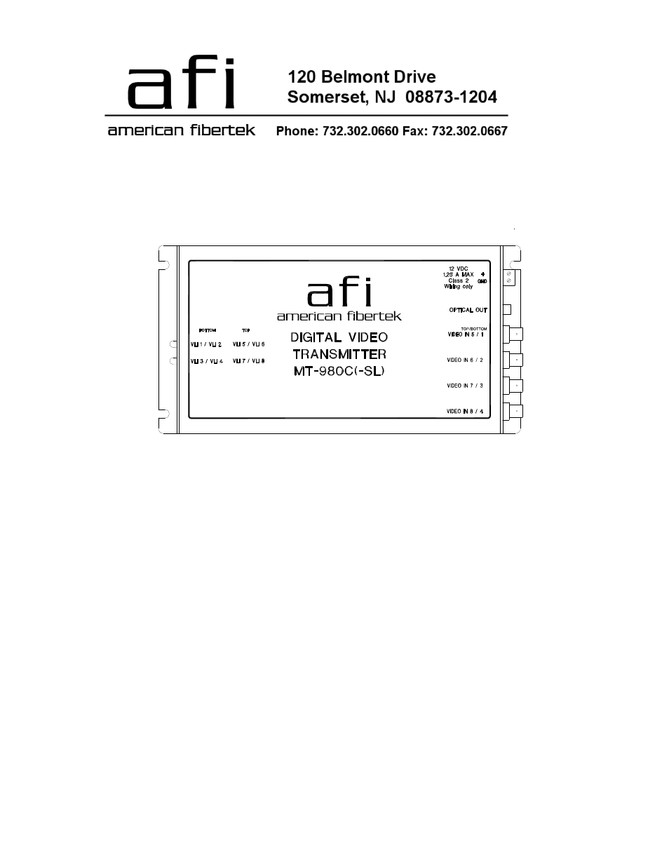 American Fibertek MT-980C-SL User Manual | 4 pages