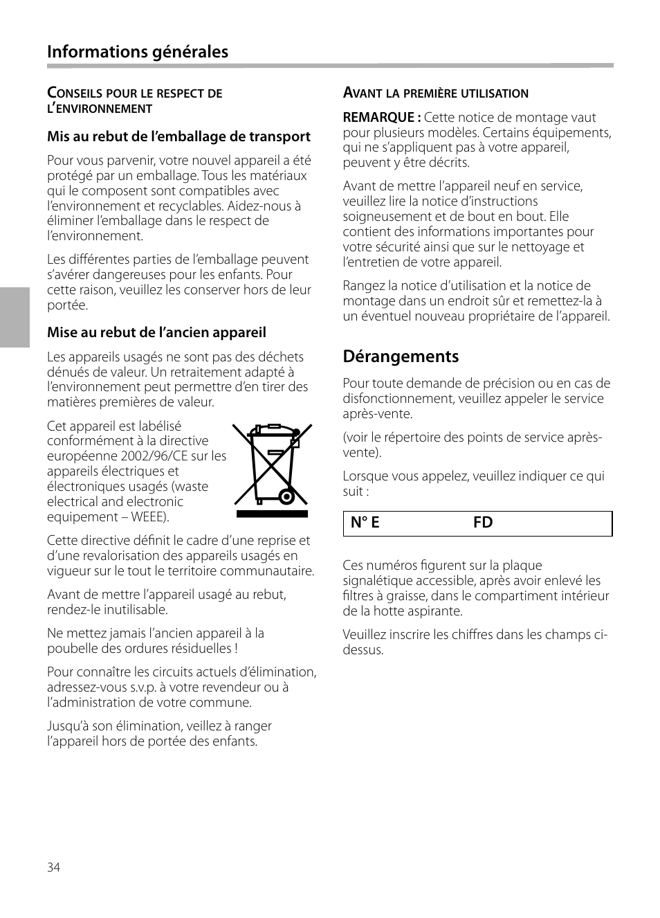 Neff D72E34N0 User Manual | Page 34 / 108