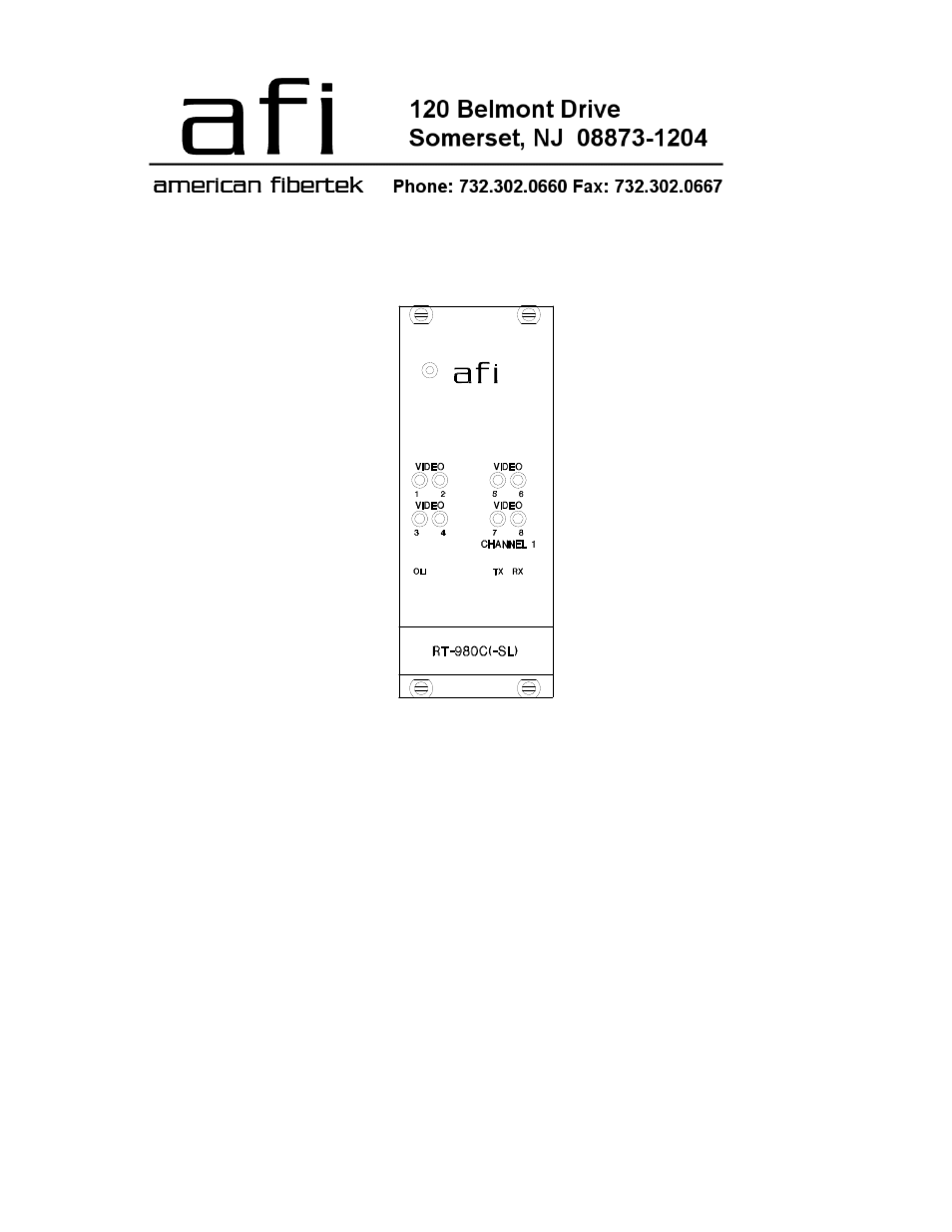 American Fibertek RT-980C User Manual | 4 pages