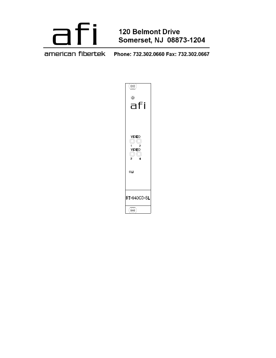 American Fibertek RT-940CD-SL User Manual | 4 pages