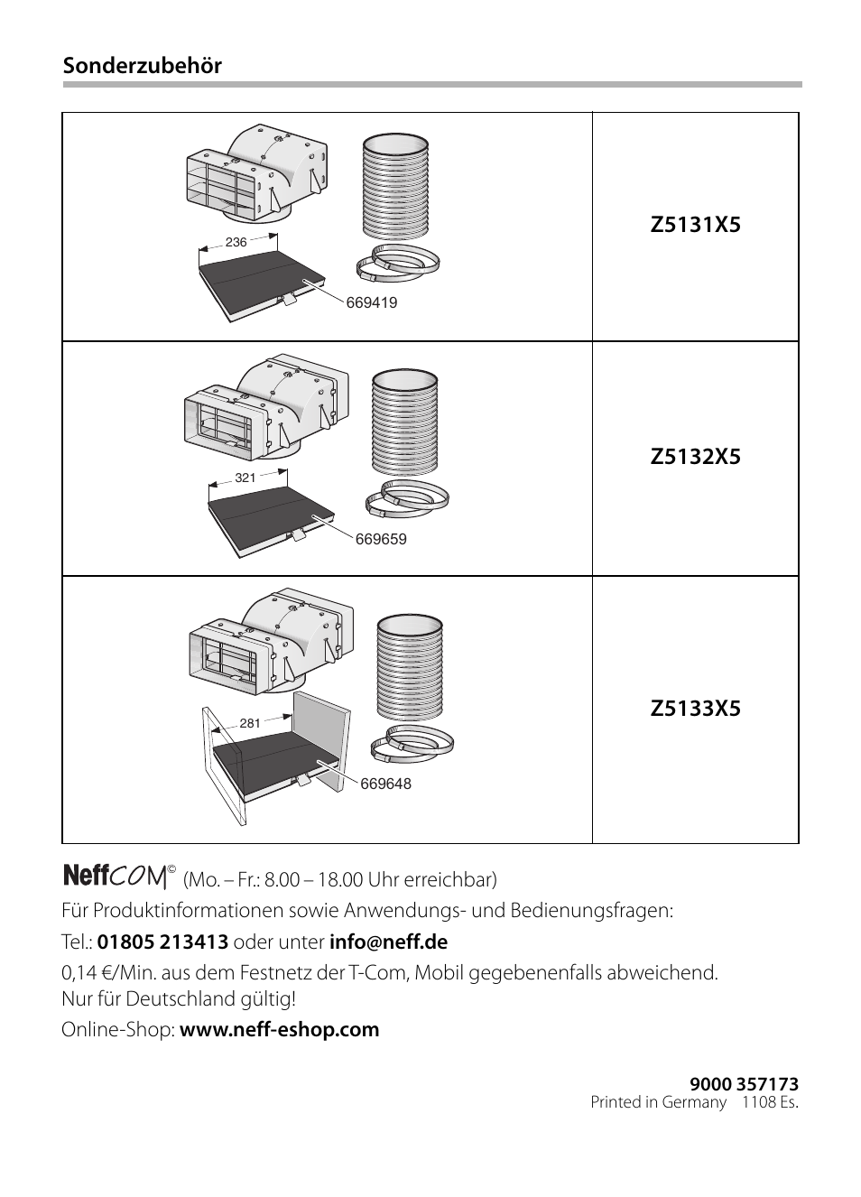 Neff D72F58N0 User Manual | Page 108 / 108