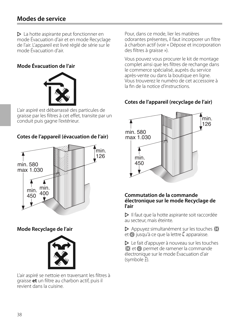 Modes de service | Neff D72F58N0 User Manual | Page 38 / 108