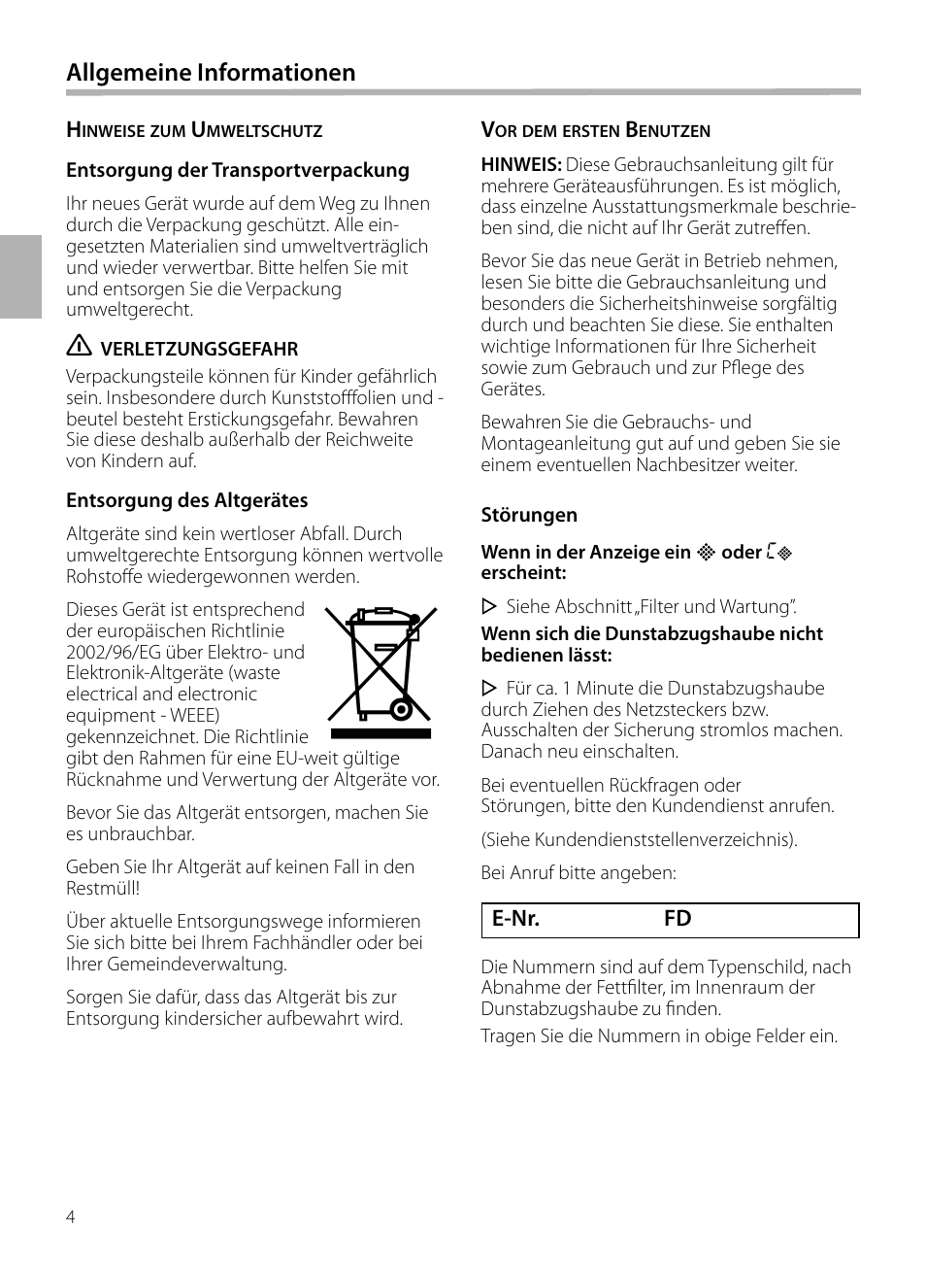 Neff D72F58N0 User Manual | Page 4 / 108