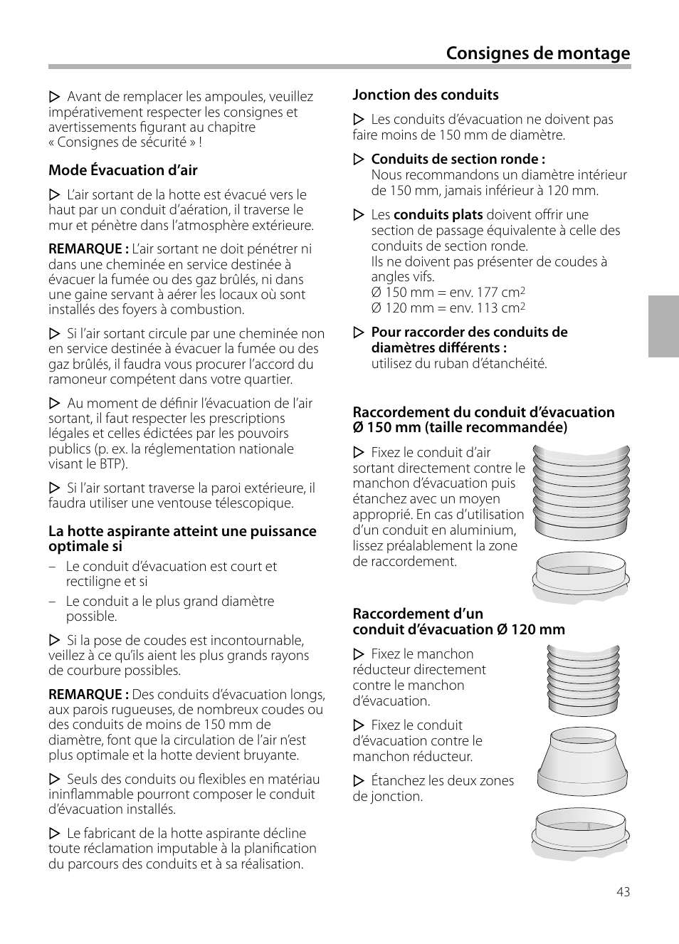 Consignes de montage | Neff D72F58N0 User Manual | Page 43 / 108