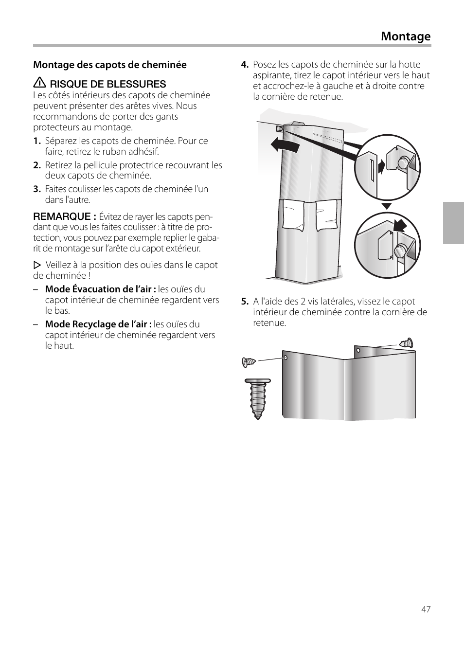 Montage | Neff D72F58N0 User Manual | Page 47 / 108