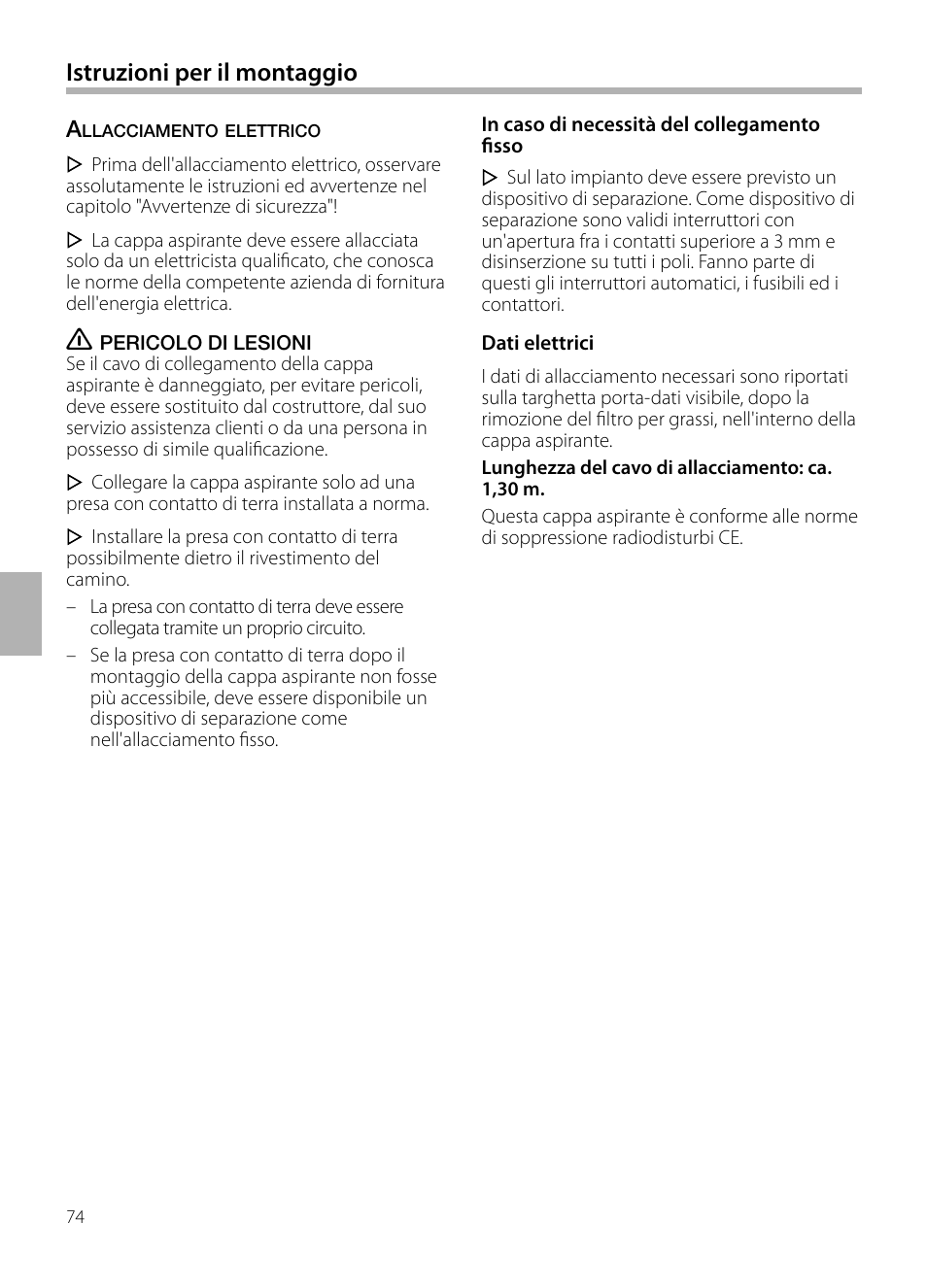Istruzioni per il montaggio | Neff D72F58N0 User Manual | Page 74 / 108
