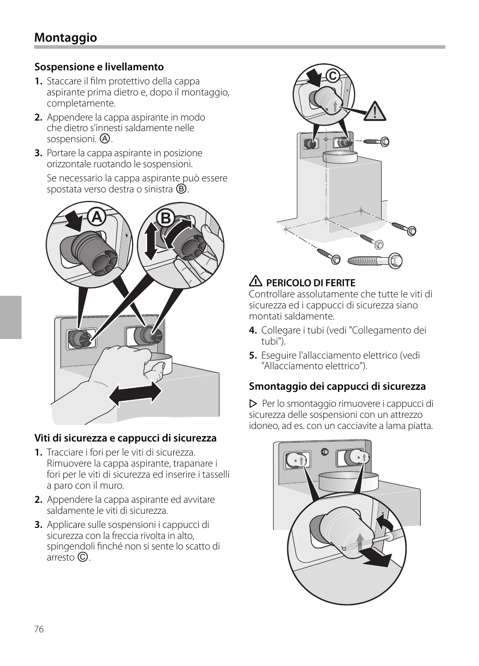 Montaggio | Neff D72F58N0 User Manual | Page 76 / 108