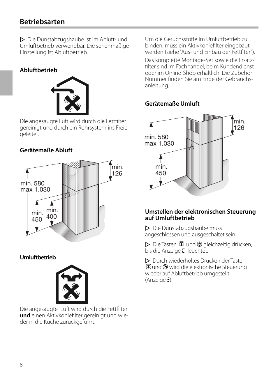 Betriebsarten | Neff D72F58N0 User Manual | Page 8 / 108