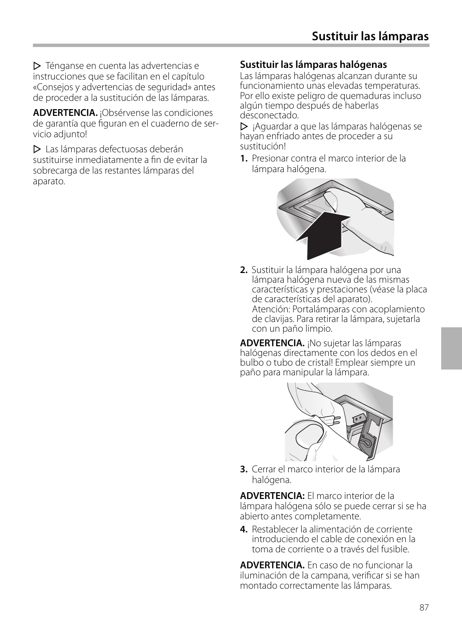 Sustituir las lámparas | Neff D72F58N0 User Manual | Page 87 / 108