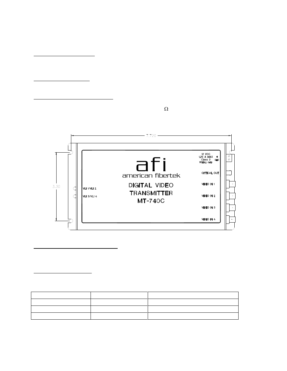 Af i | American Fibertek MT-740C User Manual | Page 3 / 4