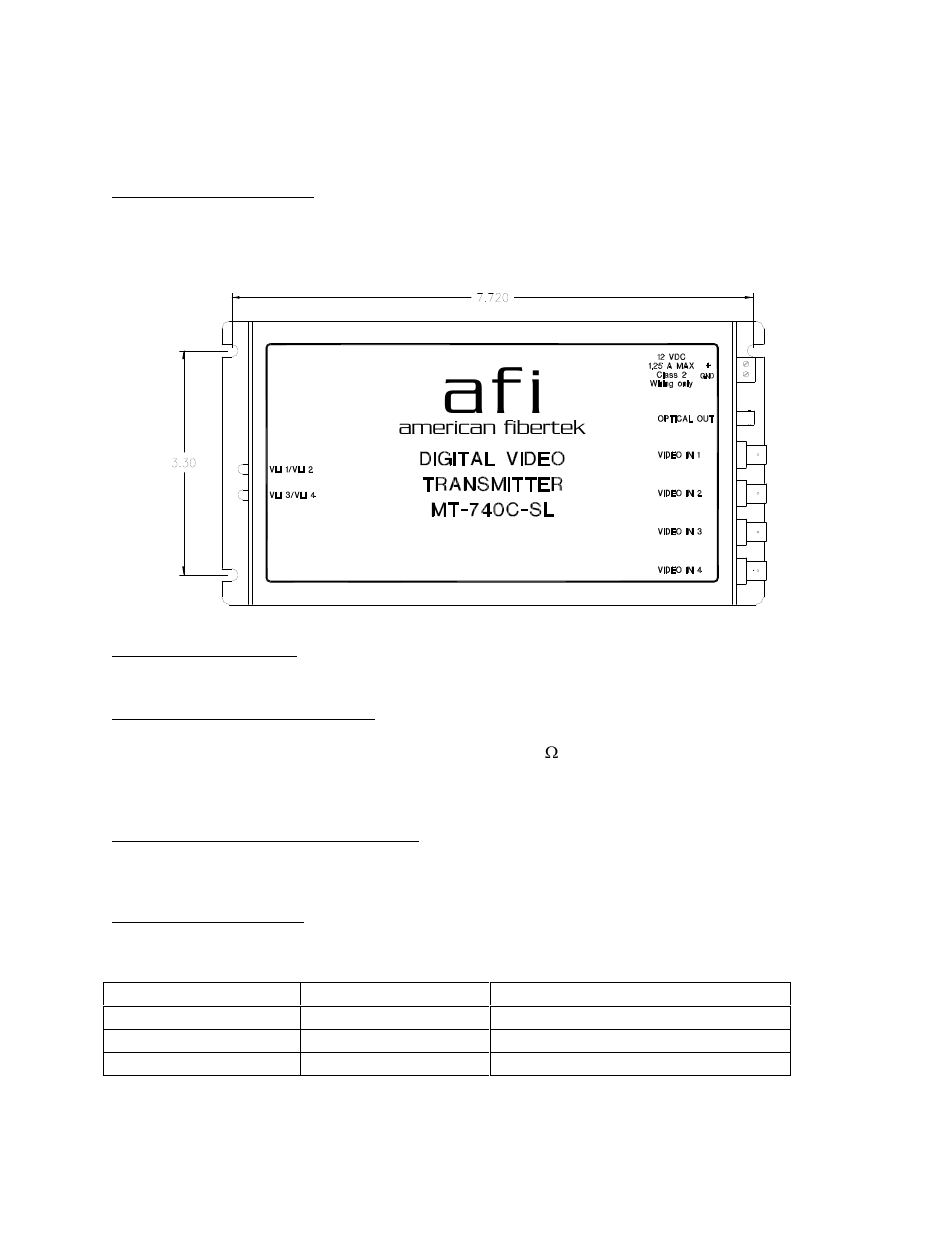 Af i | American Fibertek MT-740C-SL User Manual | Page 3 / 4