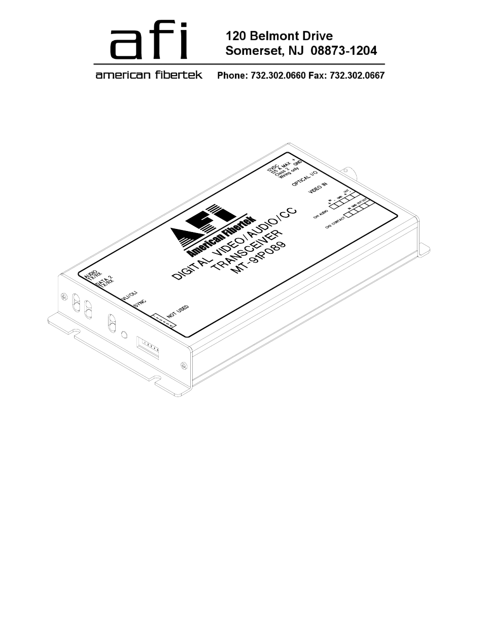American Fibertek MT-91P089 User Manual | 4 pages