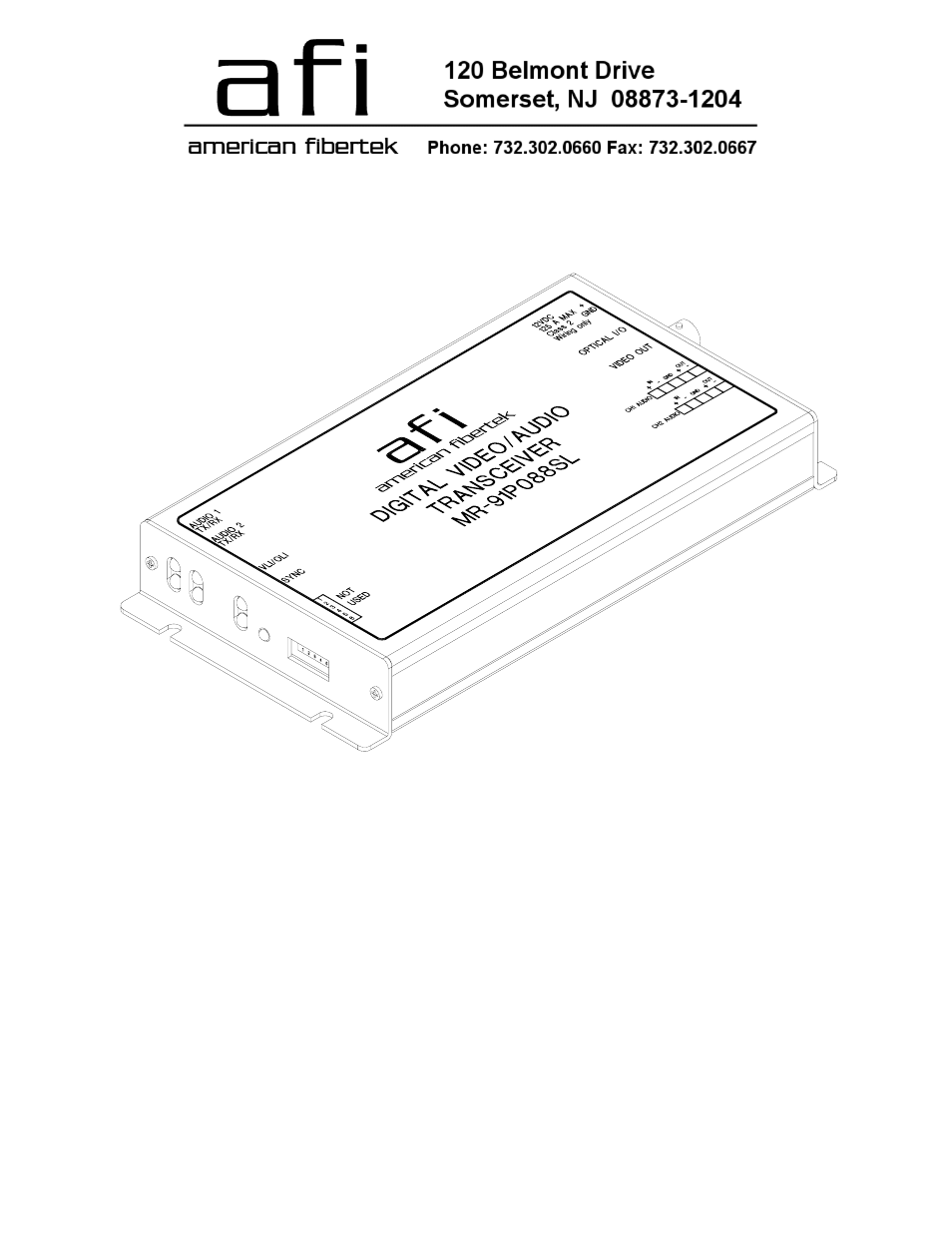 American Fibertek MR-91P088SL User Manual | 4 pages