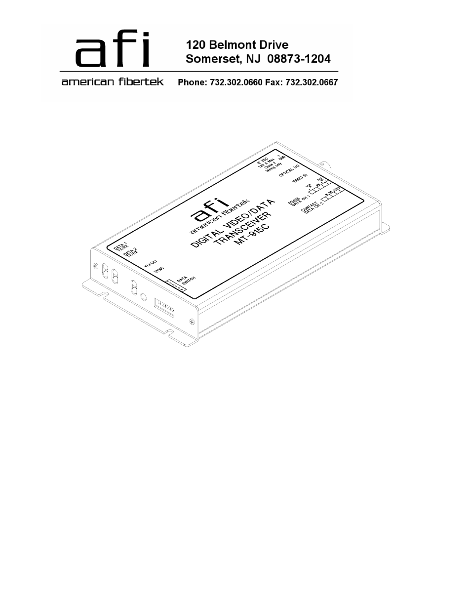 American Fibertek MT-915C User Manual | 8 pages