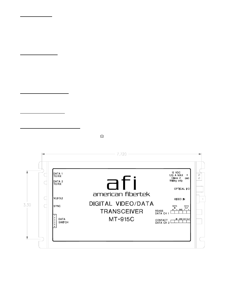 American Fibertek MT-915C User Manual | Page 3 / 8