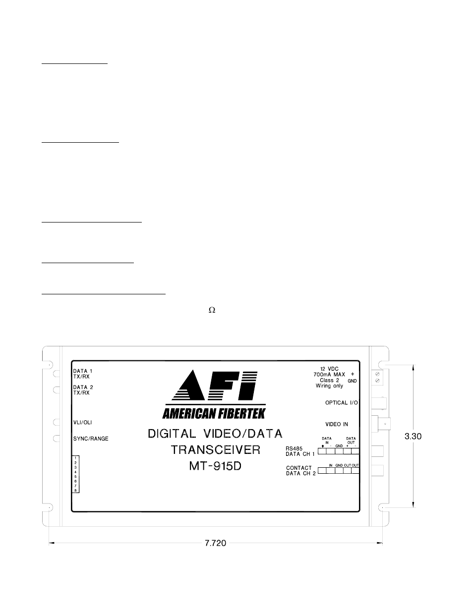 American Fibertek MT-915D User Manual | Page 3 / 8