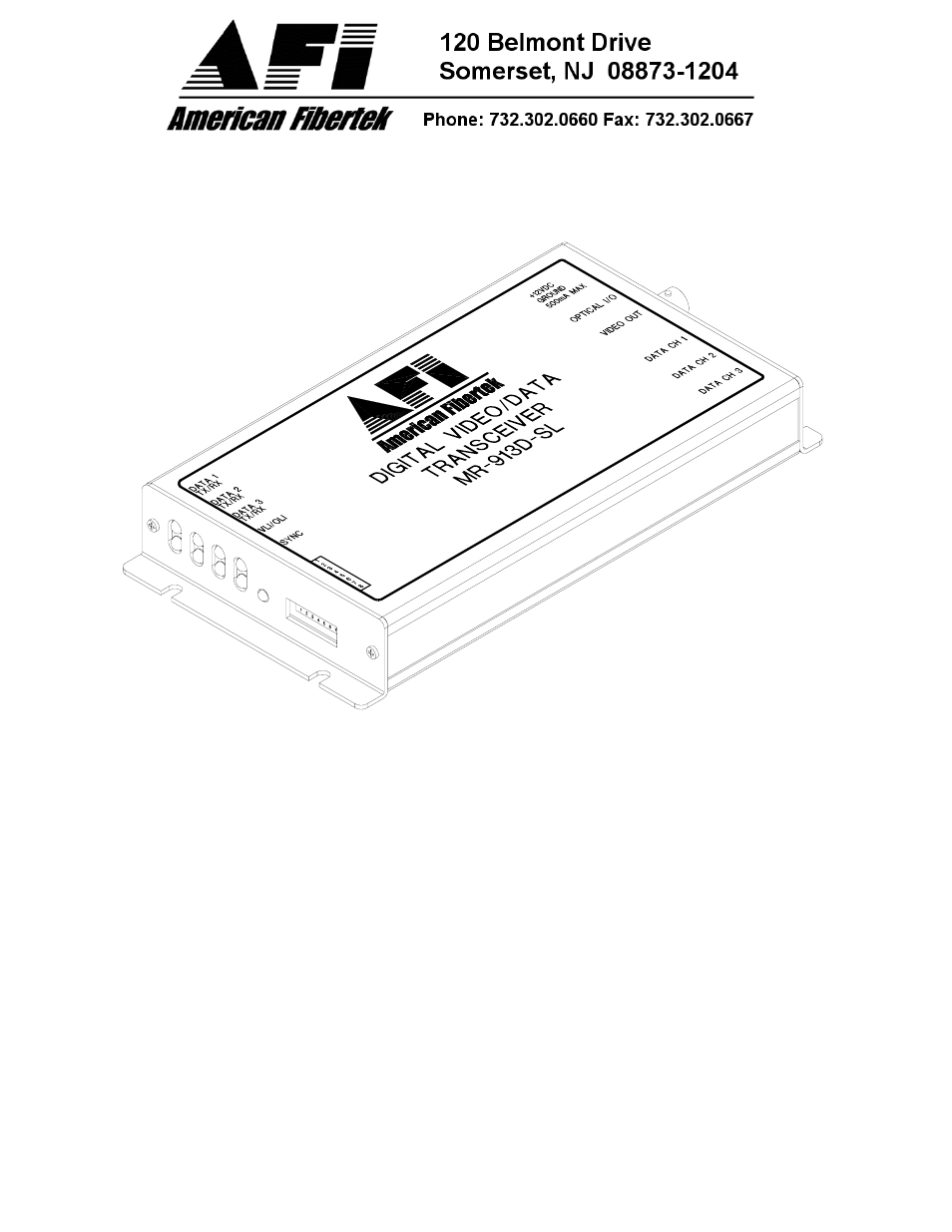 American Fibertek MR-913D User Manual | 8 pages